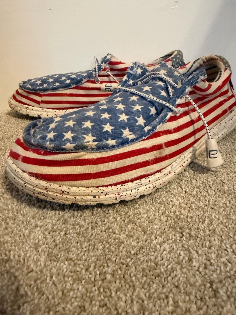 Hey Dude Patriot Canvas Slip-On Loafers in Blue & Red